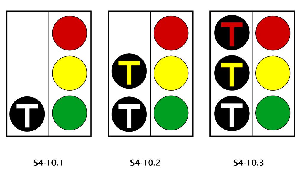 S4 10 - Special vehicle displays A green cycle symbol for cycles may be installed below a white B symbol for buses as depicted in diagram S4-10.4A or S4-10.4B.