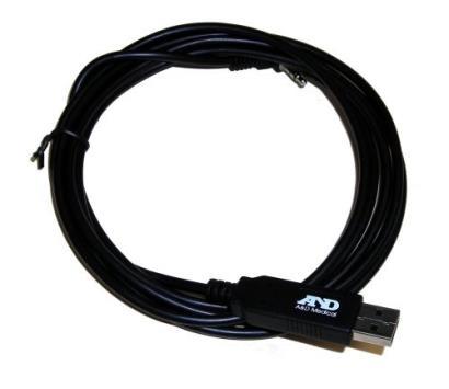 It connects to the PC using a SmartCable with a phono jack on one end and a USB connector on the other.