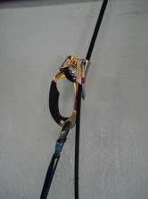 Mechanical ascender: Attach a mechanical ascender to the fixed rope. Girth-hitch a sling to the harness and connect it to the ascender using a locking carabiner.