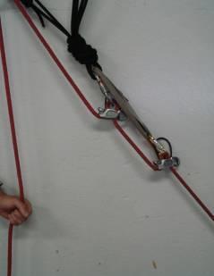 The redirected strand can be converted to a Munter hitch if more friction is
