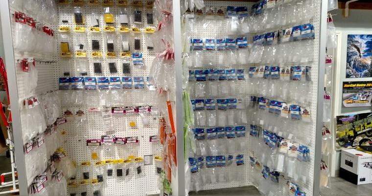 well-stocked parts department, with over