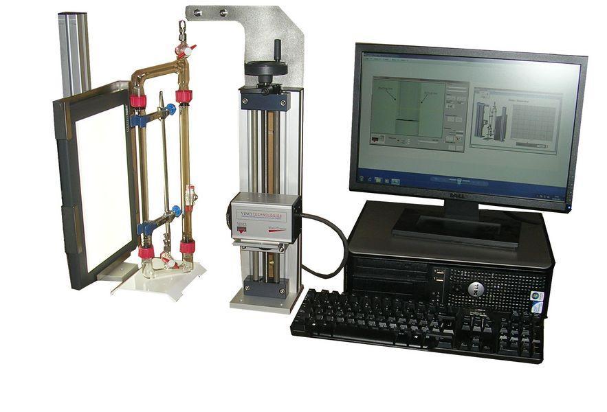AMBIENT CONDITIONS TWO PHASE VIDEO SEPARATOR (VSE -A) The video separator is a precision device used for separating and determining the oil, brine or gas volumes that are produced from a core sample
