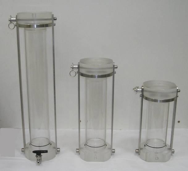FLUID TRANSFER VESSELS (FTV SERIES) The fluid transfer vessels uses a glass tube embraced in two end plugs which are held in place with two aluminium tie bars.