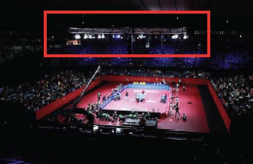 tournament. Below are some examples of using a lighting rig to only light up the playing arena of 1 show court.