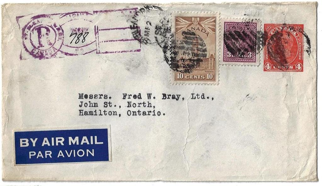 Eleanord PEI AMF 1946, 3, 10 War tied by grid cancel from St.