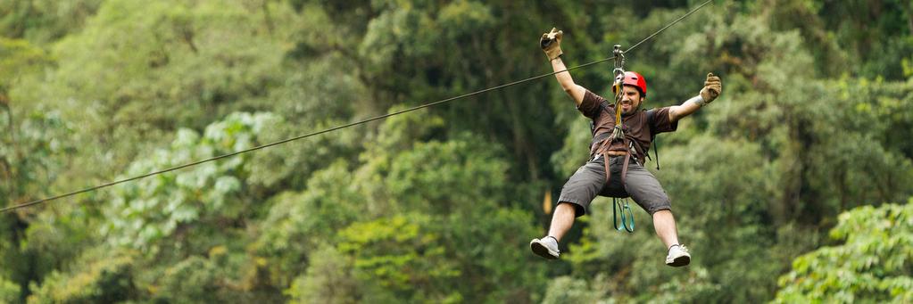 Canopy Tour 4 Cost per person from: $80 Cost per child from: 5-12 years $65, Minimum age 5 years Duration: Half Day Includes: Transportation, guide, equipment, water.