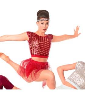 Pointe II (13+) Miss Maura Tuesday 8:00pm Little Talks Dance: Little Talks Cost: $65.00 Costume Cost Includes: Red geometric sequin top and separate high waist shorts with attached skirt.