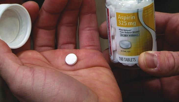 Do not encourage aspirin use if the person has an allergy to aspirin, evidence of a stroke, a recent bleeding problem, the pain does not appear to be related to the heart, or if you are uncertain or