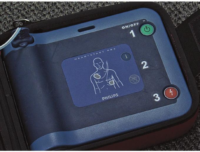 An automated external defibrillator (AED) is a small, portable, computerized device that is simple for anyone to operate.