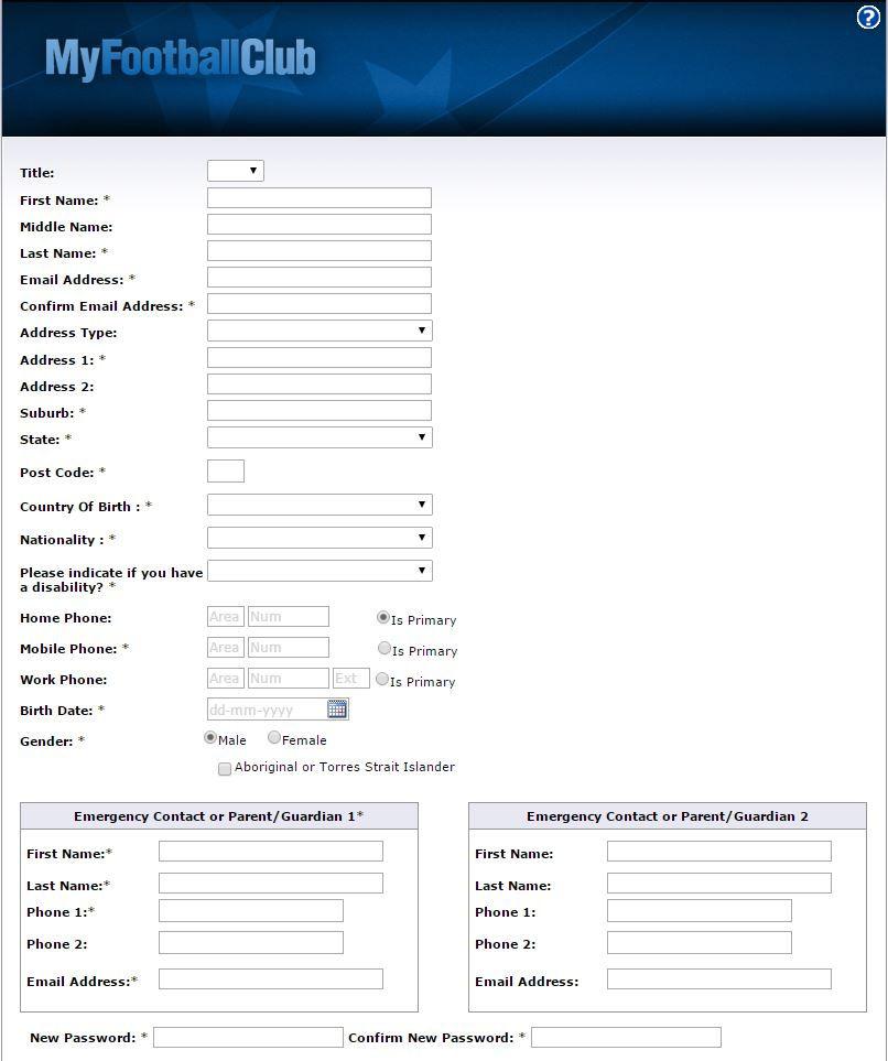CREATING A NEW ACCOUNT STEP 2 CREATE NEW ACCOUNT Complete the following form ensuring you complete all mandatory fields marked with an asterisks.