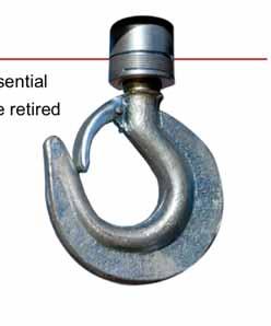 Hooks A safety latch is essential Bent hooks must be retired The crane hook is a sturdy device capable of enduring great stress, but it, too, must be inspected. Hooks must have a safety latch or clip.