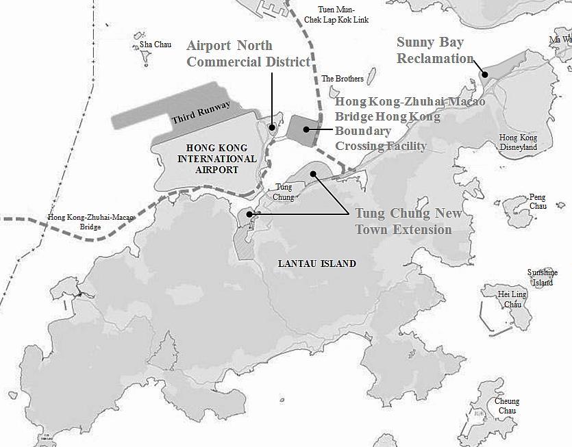 Figure 4: Conceptual Plan of Land Reclamation ( Hong Kong SAR Government, 2014) The construction of the Hong Kong-Zhuhai-Macao Bridge is also considered to be a major factor in the reduced dolphin
