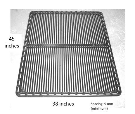 Figure 1. Schematic diagram of the compound size sorting grate to minimize the retention of small shrimp.