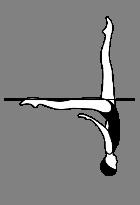 180 angle between the extended legs (Flat split), with inside of each leg aligned on opposite sides of a horizontal line, regardless of the height of the hips.