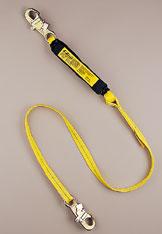 Six foot free fall energy absorbing lanyard Do not tie the lanyard back to itself.