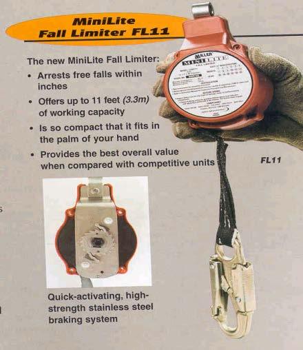 Self-Retracting Lanyard (6) The SRLs shall meet the requirements of ANSI Z359.14 Standard. (7) Used when the tie off point is located below the dorsal D-ring.