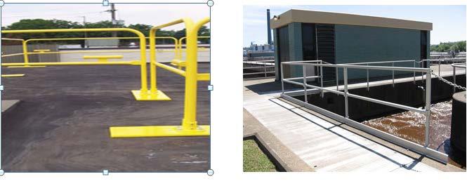 Note The above removable railing is called counterbalanced guardrails or movable weighted-base railing. Although temporary in nature, the required strength for guardrails may not be attained.
