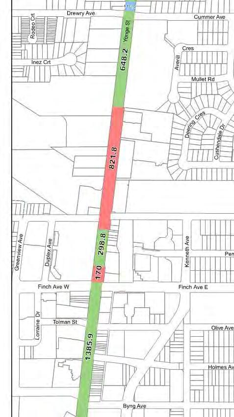 preliminary preferred alternative: Avondale Ave 6 traffic lanes with cycle tracks from Avondale Ave to