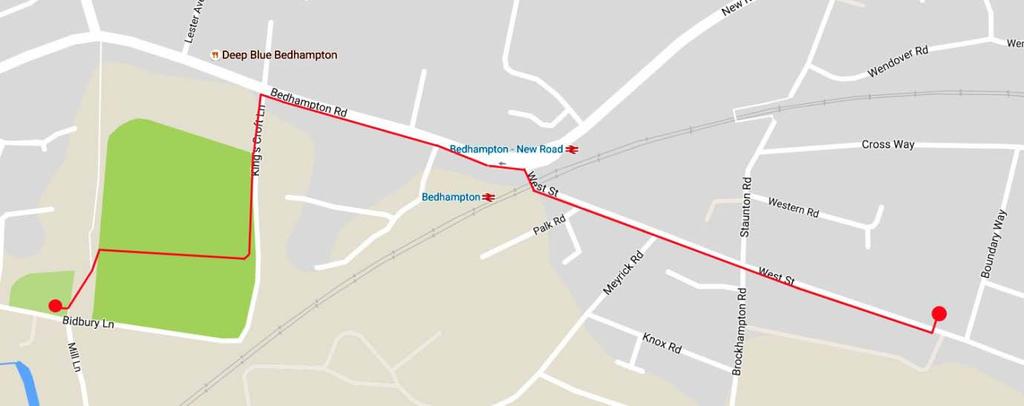2. From St Joseph s Church, Havant to St Thomas s Church, Bedhampton - walking distance 0.9 mile We depart from St Joseph's Church, 134 West Street, Havant, PO9 1LP.
