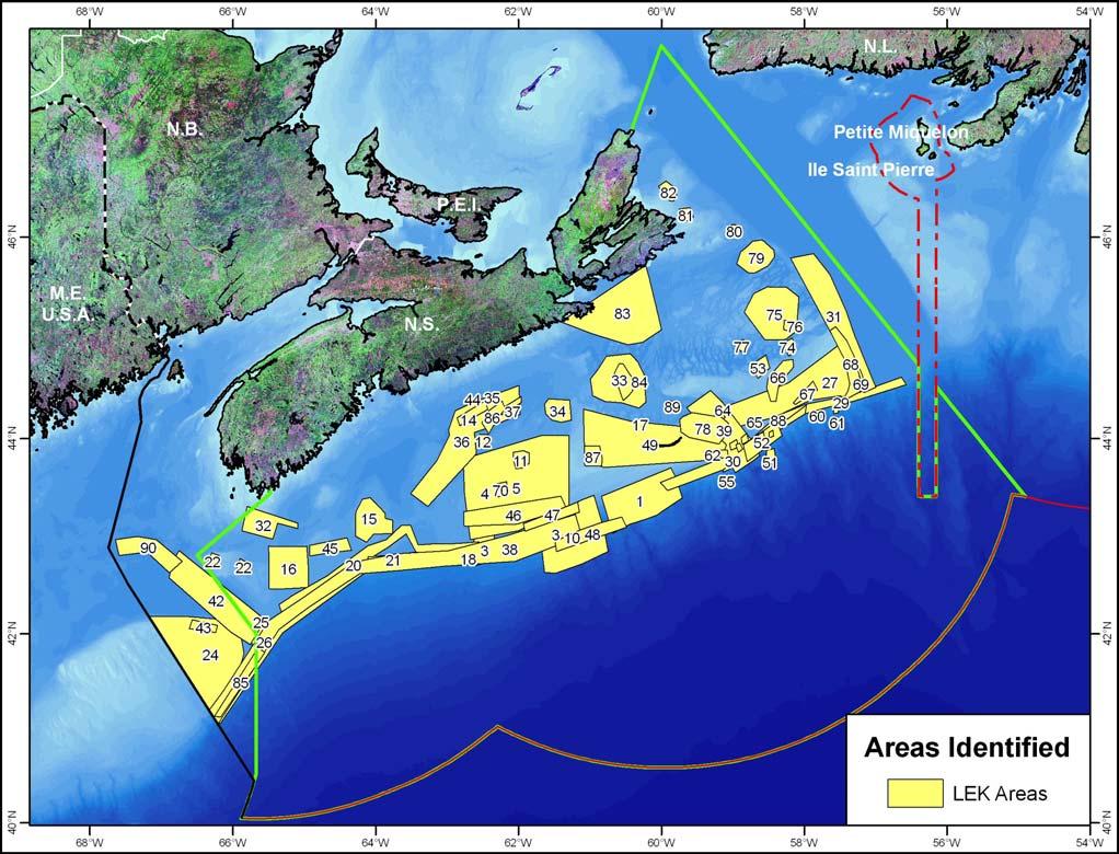 Figure 2a: Offshore areas identified by fish harvesters during the Local