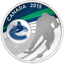 9 1.9 2015 Vancouver Canucks 1/2 oz fine silver Hockey's enormous popularity in Canada has been fed for