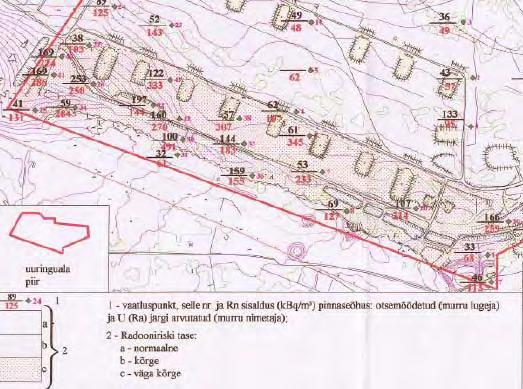 Piirkonda on põhjalikumalt uuritud Eesti Geoloogiakeskuse poolt (Astangu maa-ala keskkonnareostuse uuringu aruanne, 2006). Joonisel 3 on antud Astangu piirkonna radooniohu kaart (väljavõte).