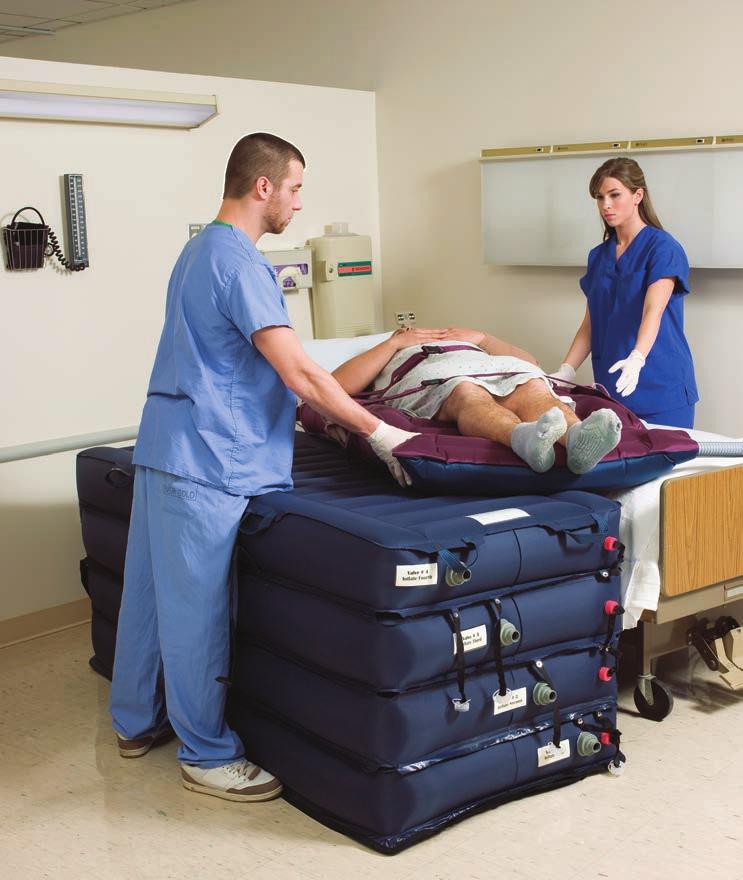 Promotes Patient Comfort & Dignity Supine lifting feature prevents patient from incurring further injuries after a fall Air inflated chambers provide a more comfortable lift compared to other methods