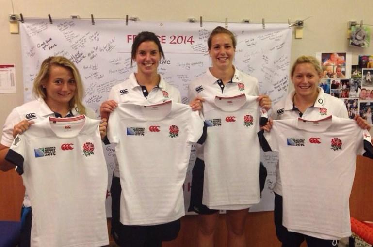 Lichfield girls get their England shirts before the World Cup game against Spain: Sat. 9th August- see England v Samoa live at Lichfield RFC. Fun starts at midday.