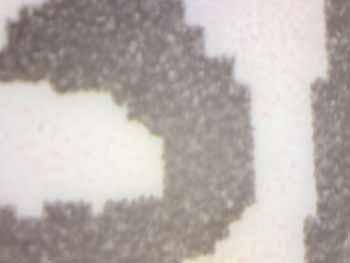 20X 200X Example #6 (Counterfeit) Deca-Pronabol from P/B/L. Notice how the logo is choppy under magnification, likely due to the image being scanned from an original box.