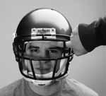 It should not slip. The player s hair and skin on the forehead should move with the helmet as it s rotated, but the helmet should not move independently of the head.