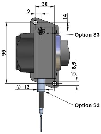 MOUNTING SX0 Mounting: standard rope outlet, rope outlet sideways top (S) The sensor is usually
