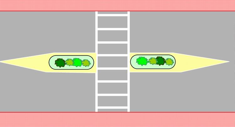 2. Horizontal Shifts Chicane Alternately placed chokers, parking bays, or other barriers into the street, which cause motorists to alter their travel path.