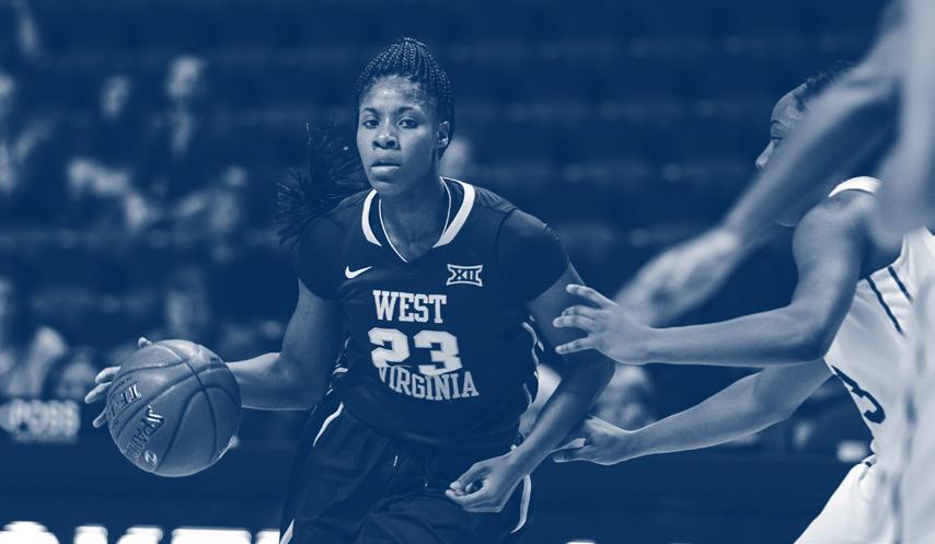 Bria Holmes finished third in career scoring at West Virginia with 2,001 points.