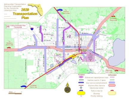 corridors include portions of SR 26, SR 331 and SR 20. Metropolitan mobility corridors emphasize high-speed cross-town trips, primarily for commuter traffic (e.g. SR 24, US 441).