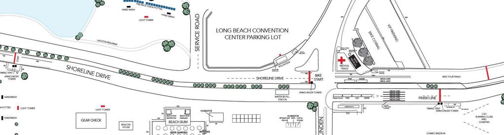 All start lines, except for the Aquarium of the Pacific 5k Run/Walk and Kids Run, are located near the intersection of Shoreline Drive and