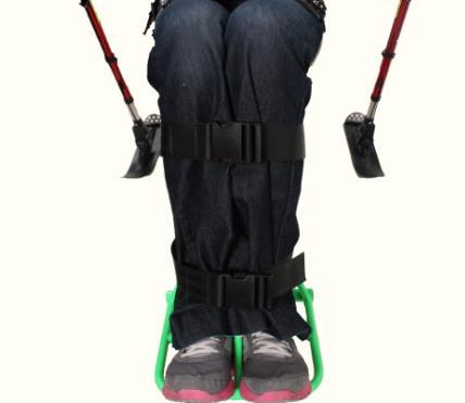 Before using the monoski, make sure that the belt straps are threaded correctly through the buckles and are secured with a triglide.