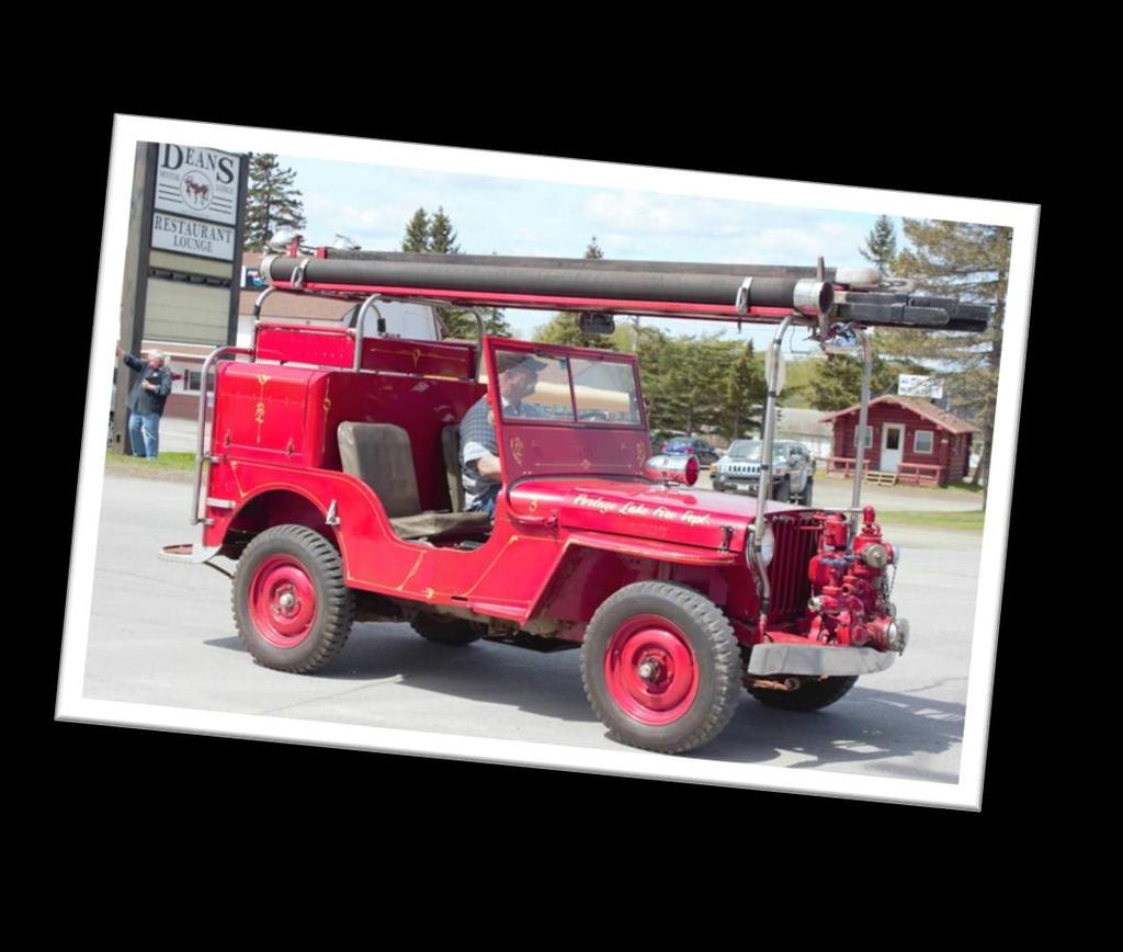 Blast from the (recent) Past Many moons ago, the Portage Lake Fire Department was blessed with a rare piece of equipment: a 1947 Willys Jeep.
