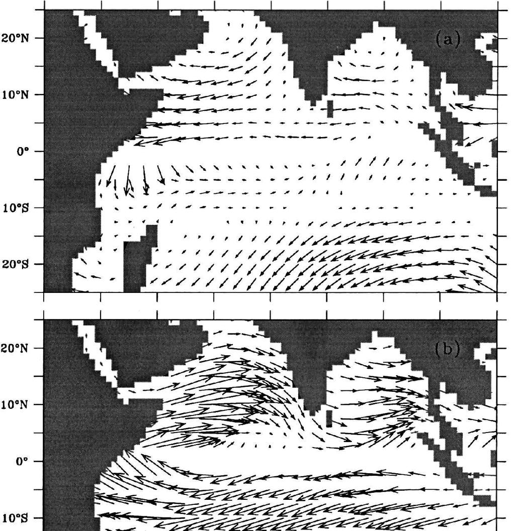 1999] Shenoi et al.: Indian Ocean circulation 903 Figure 9. Seasonal mean Ekman surface currents estimated from the monthly mean climatology of NCEP/NCAR reanalysis surface winds.