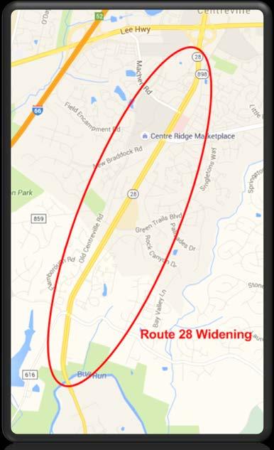 Item 1: Additional Lanes on Route 28 Route 28 Widening Widen from existing 4