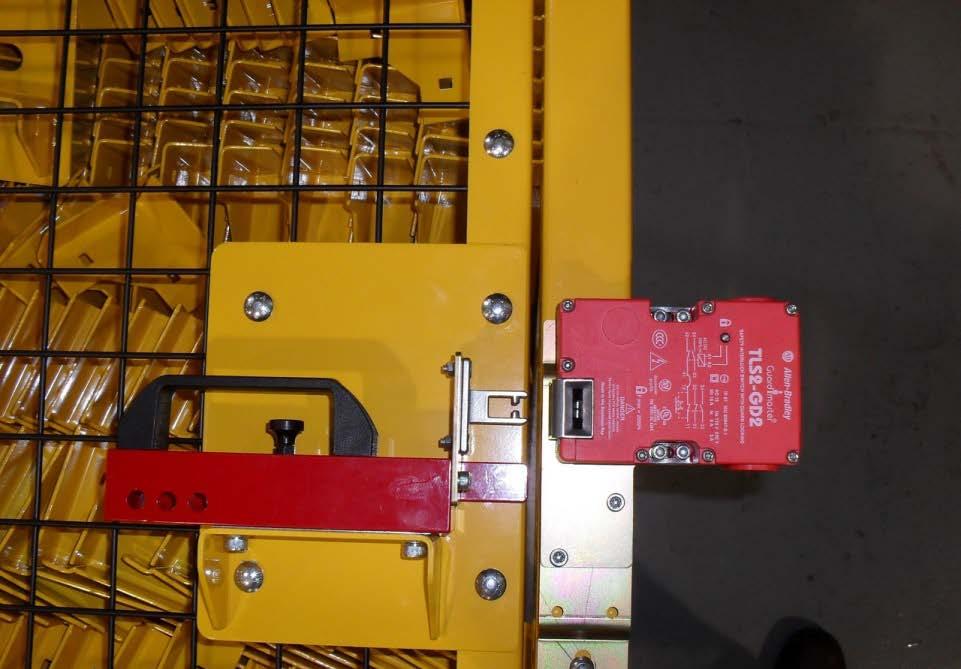 Safeguarding Devices Interlocks Locking Some interlock switches also have a locking device that locks the guard door closed and will not release it until the machine comes to a safe stop.
