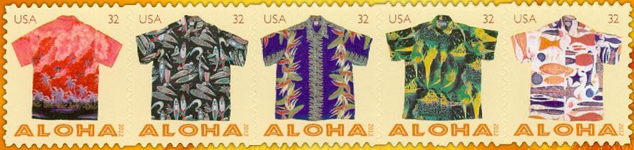Aloha shirts, also called Hawaiian shirts, are known for their bright, colorful designs.
