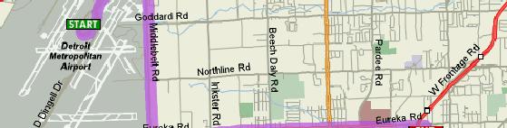 (especially in the I94 and Telegraph intersection area) 1: Start out going NORTHEAST on WILLIAM G ROGELL DR toward JOHN D DINGELL DR. 1.2 miles 2: WILLIAM G ROGELL DR becomes ramp.