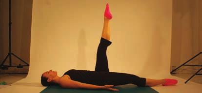 Aim to take the legs/feet over the shoulders above hip height with the pelvis remaining on the floor (B R).
