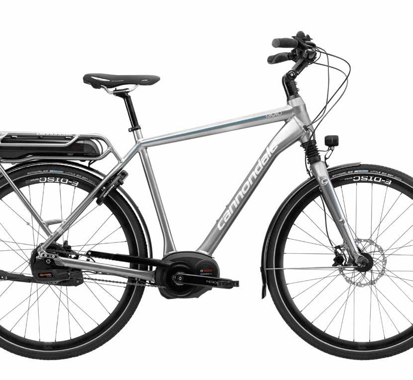 E-SERIES TREKKING KEY TECNOLOGIES: SmartForm C2 Alloy Construction Advanced Bosch Drive Systems Cannondale eadshok front suspension Internal Cable Routing Fully loaded with lights, fenders,