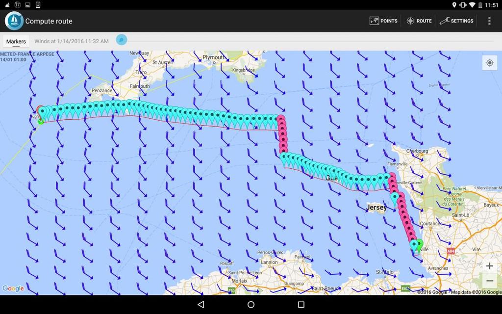 Wind extension: Avalon enables to calculate a route up to 500 hours. As we only have 240 of wind forecast, Avalon will use the latest value of the wind forecast to calculate a route.