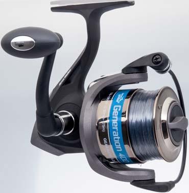 Jarvis Walker Spinning Reels MARINE NETTING ACCESSORIES Crusader Generation Powerspin FEATURES 1 ball bearing Graphite body Graphite rotor Stainless steel main shaft Code Model Bearings Line Cap.