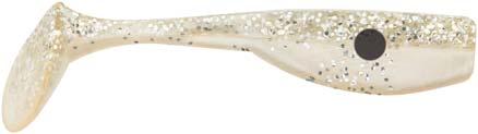 Sand Eel Sand Fish Red Fish Colour Scented Paddle Tails 3" (8 pack) 330071 Clear/Silver Glitter/Pearl/Black Spot