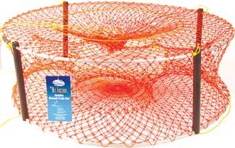 MARINE NETTING ACCESSORIES 84 Crab Pots, Floats & Ropes Code Model Small Round Galvanised Crab Pot 2 Entry (NEW) At 500mm in diameter with 300mm support stays, the small collapsible Round Crab Pot is