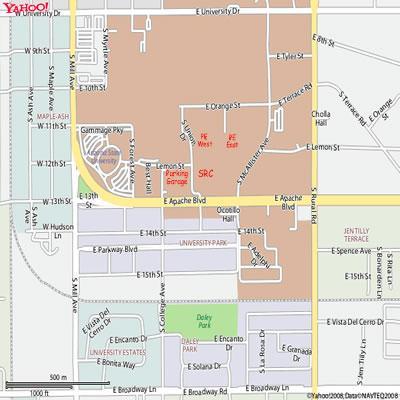 The Venue Directions to PE West on the Campus of Arizona State University From the South: I-10 West to 60 East (Superstition Frwy) Exit US 60 on Rural Rd. Turn Left on Rural Rd to Apache Blvd.
