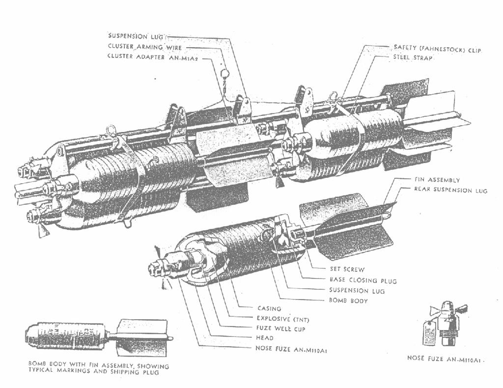 BOMB, FRAGMENTATION, 20-LBS, AN-M41 & AN-M41A1 Body.